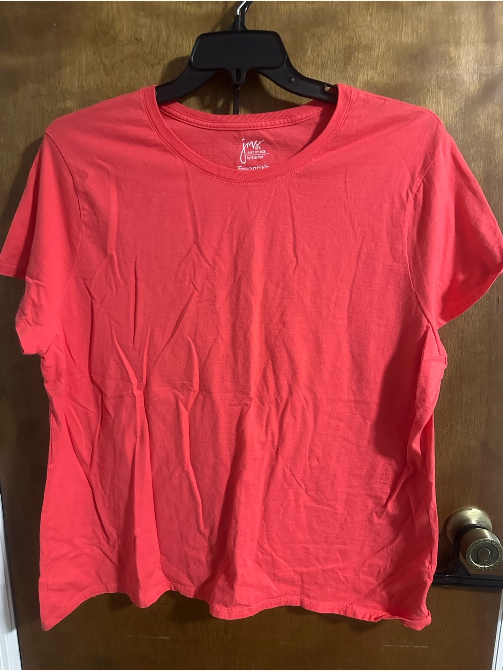 Just My Size Bright Coral Crewneck Short Sleeve Tee